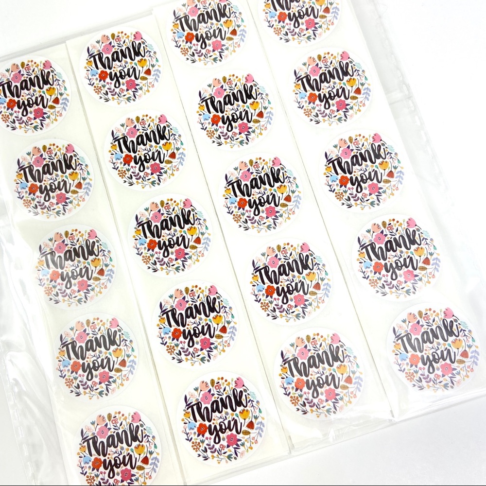 200 Thank You Stickers Wild Flower 200 Pieces Summer Shipping Envelope Seals